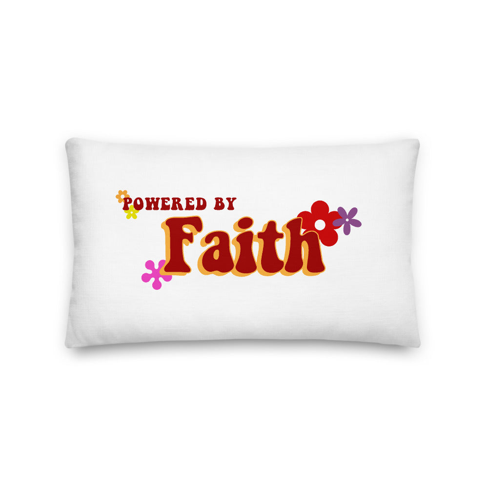 Groovy Powered by Faith White Pillow