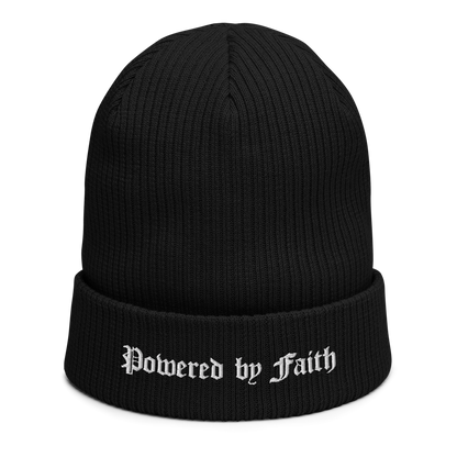Organic Powered by Faith ribbed beanie