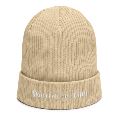 Organic Powered by Faith ribbed beanie