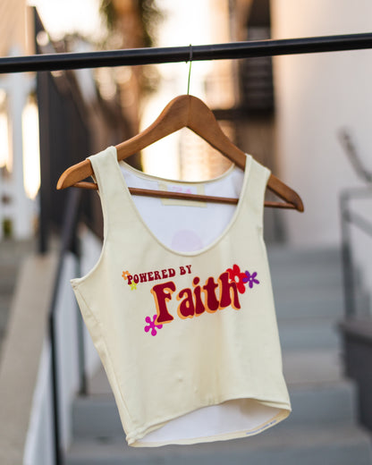 Yellow Groovy Powered by Faith Crop Tank